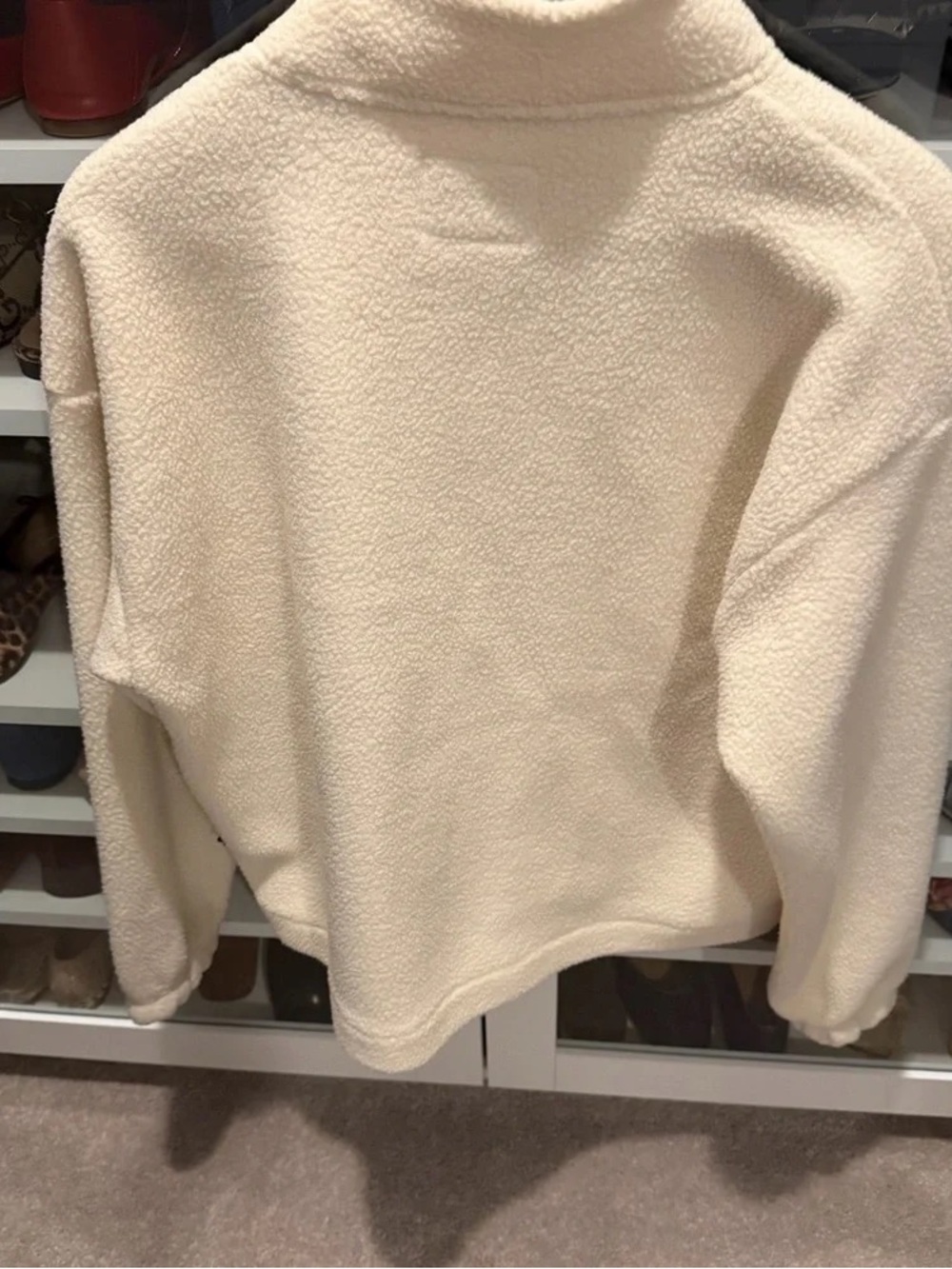 Cream Sherpa Pullover Sweater - Cozy Women's Fleece